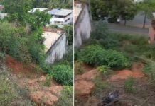 Barranco segue instável sete meses após deslizamento em Itaperuna