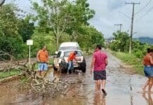 Chuva causa alagamentos, deslizamentos e queda de árvore no Noroeste Fluminense